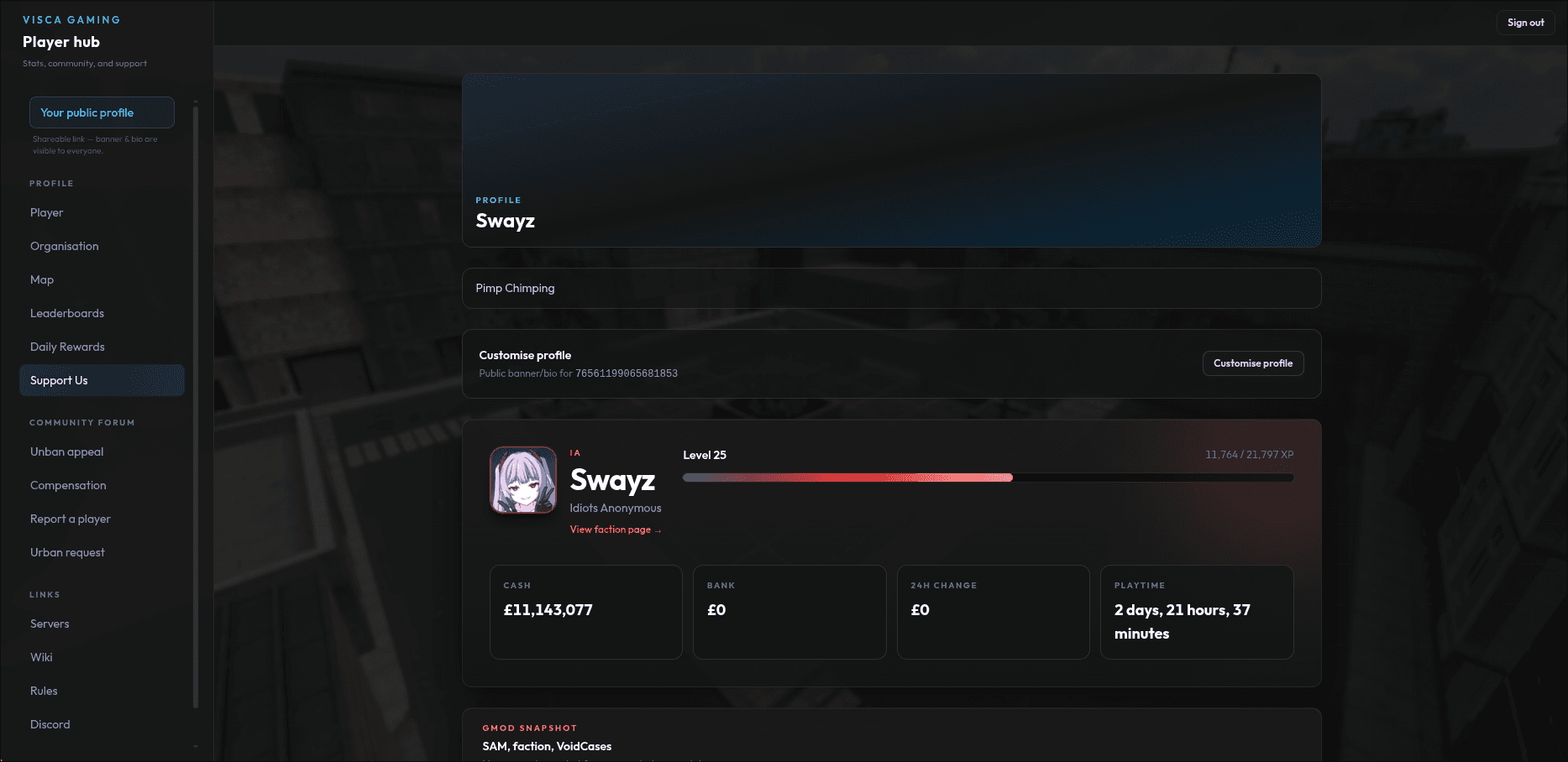 Visca Gaming player hub and forum app